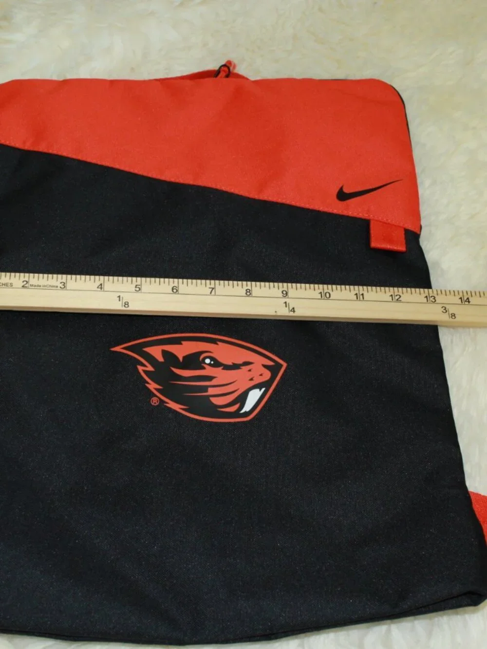 Nike Oregon State Beavers Orange Black Zip Top Polyester Utility Gymbag